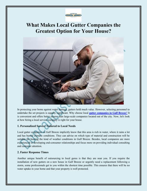 What Makes Local Gutter Companies the Greatest Option for Your House.pdf