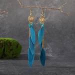 Vintage chain tassel bohemian feather earrings Profile Picture