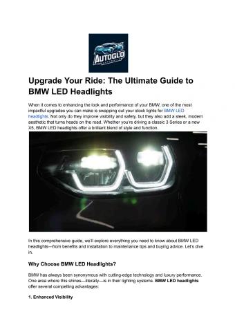 Upgrade Your Ride_ The Ultimate Guide to BMW LED Headlights