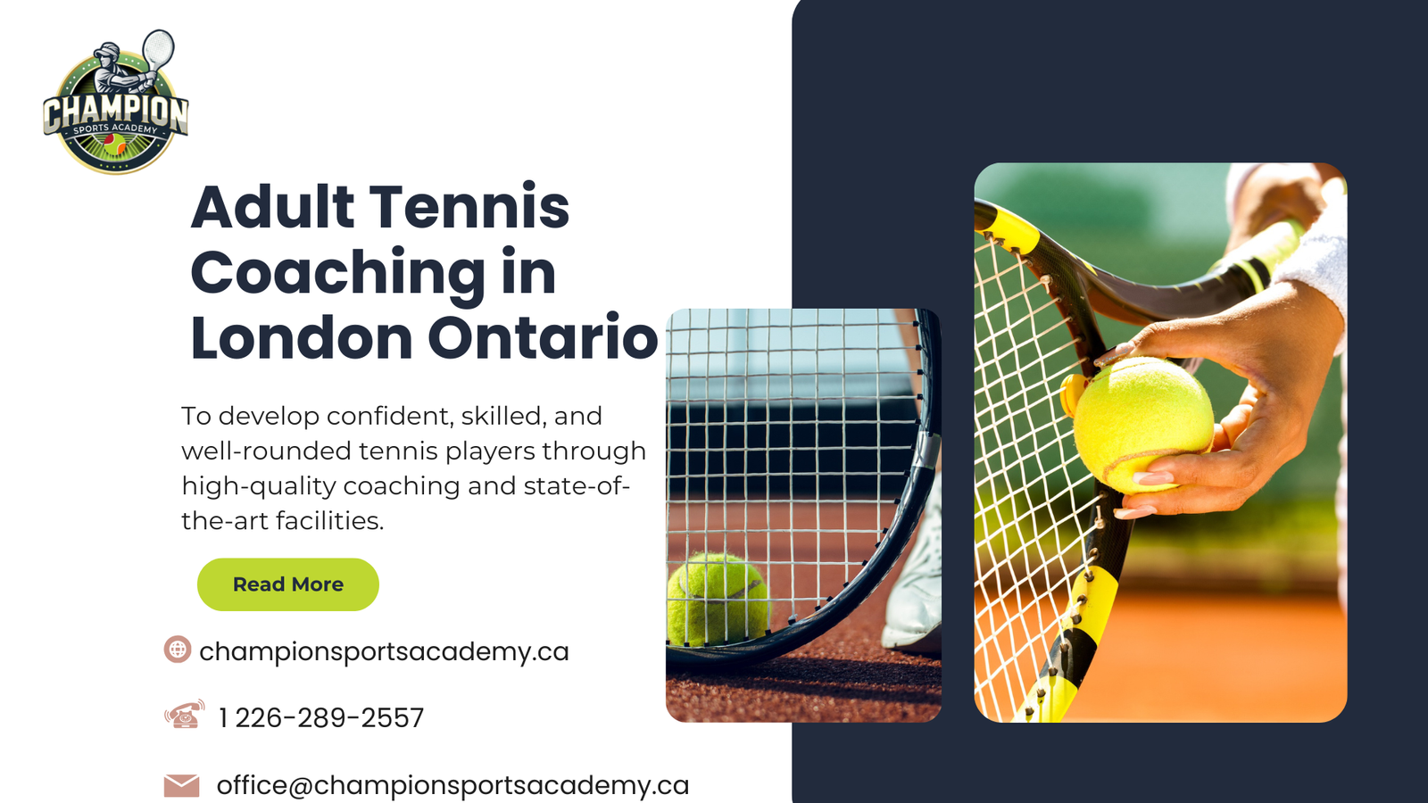 Adult & Junior Tennis Coaching in London Ontario | Champion Sports Academy