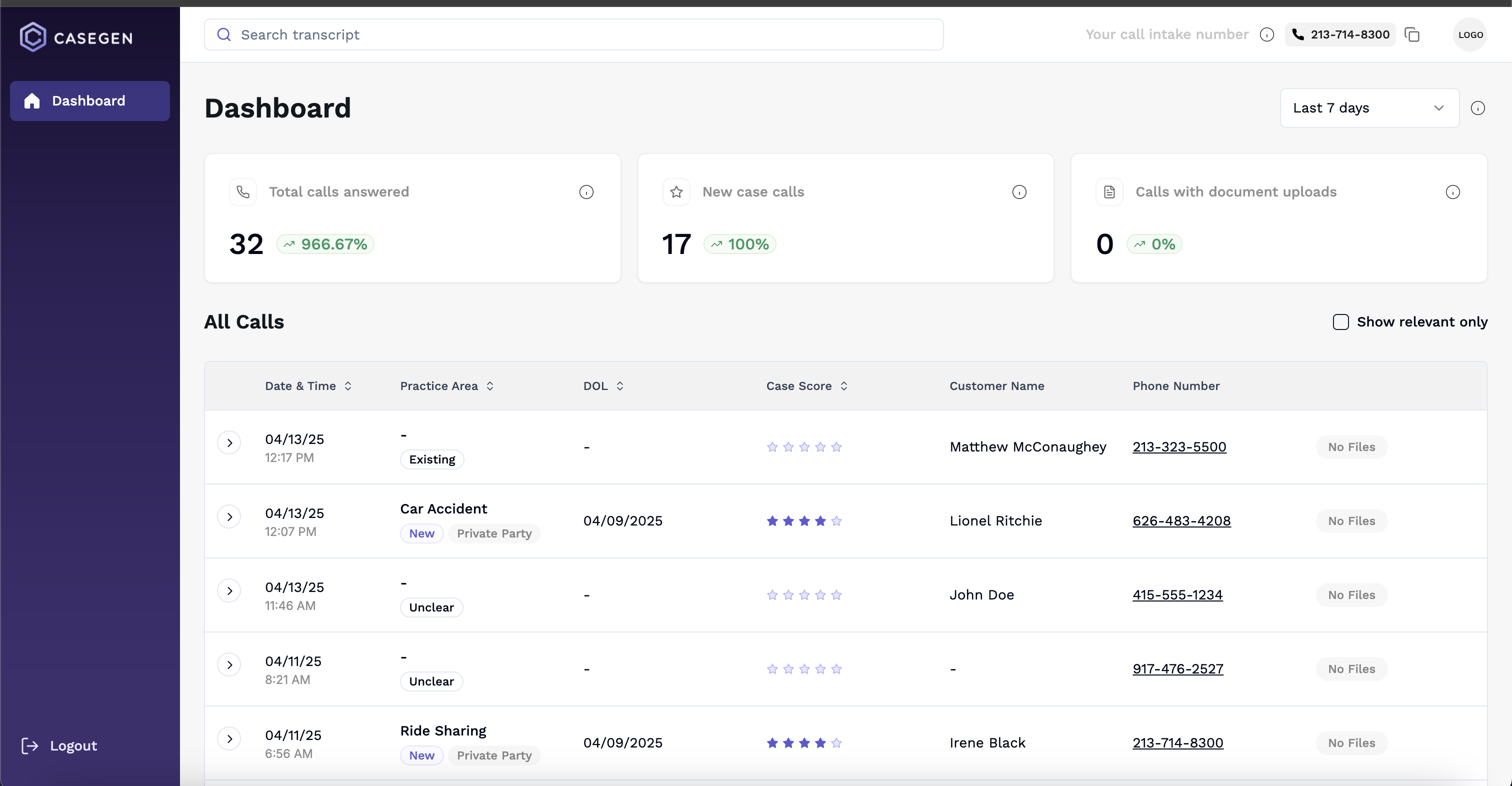 Answering Service AI for Law Firms - CaseGen.ai