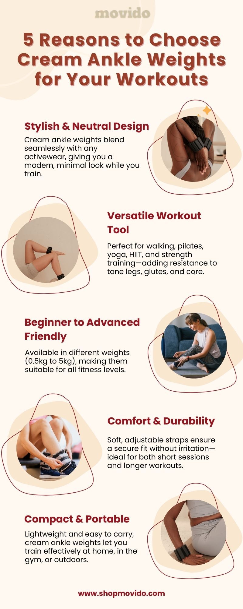 5 Reasons to Choose Cream Ankle Weights for Your Workouts