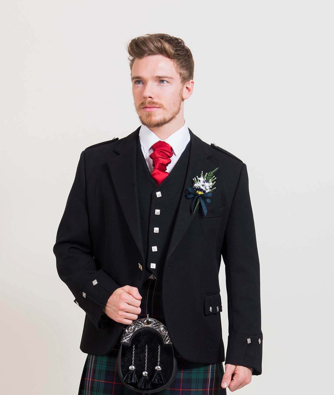 Argyle Kilt Jackets: Black, Navy & Grey Tweed | For Sale