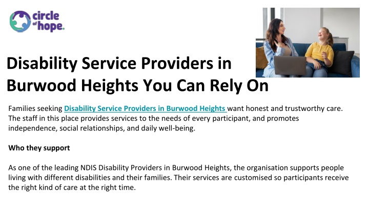 PPT - Disability Service Providers in Burwood Heights You Can Rely On PowerPoint Presentation - ID:14543442