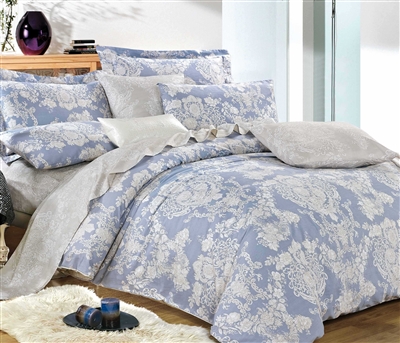 Lauren Blue Damask 100% Cotton Comforter Set | Say Yes Bedding
