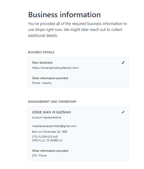 how to set up and verify your business Stripe account