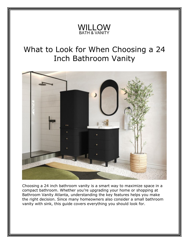 What to Look for When Choosing a 24 Inch Bathroom Vanity