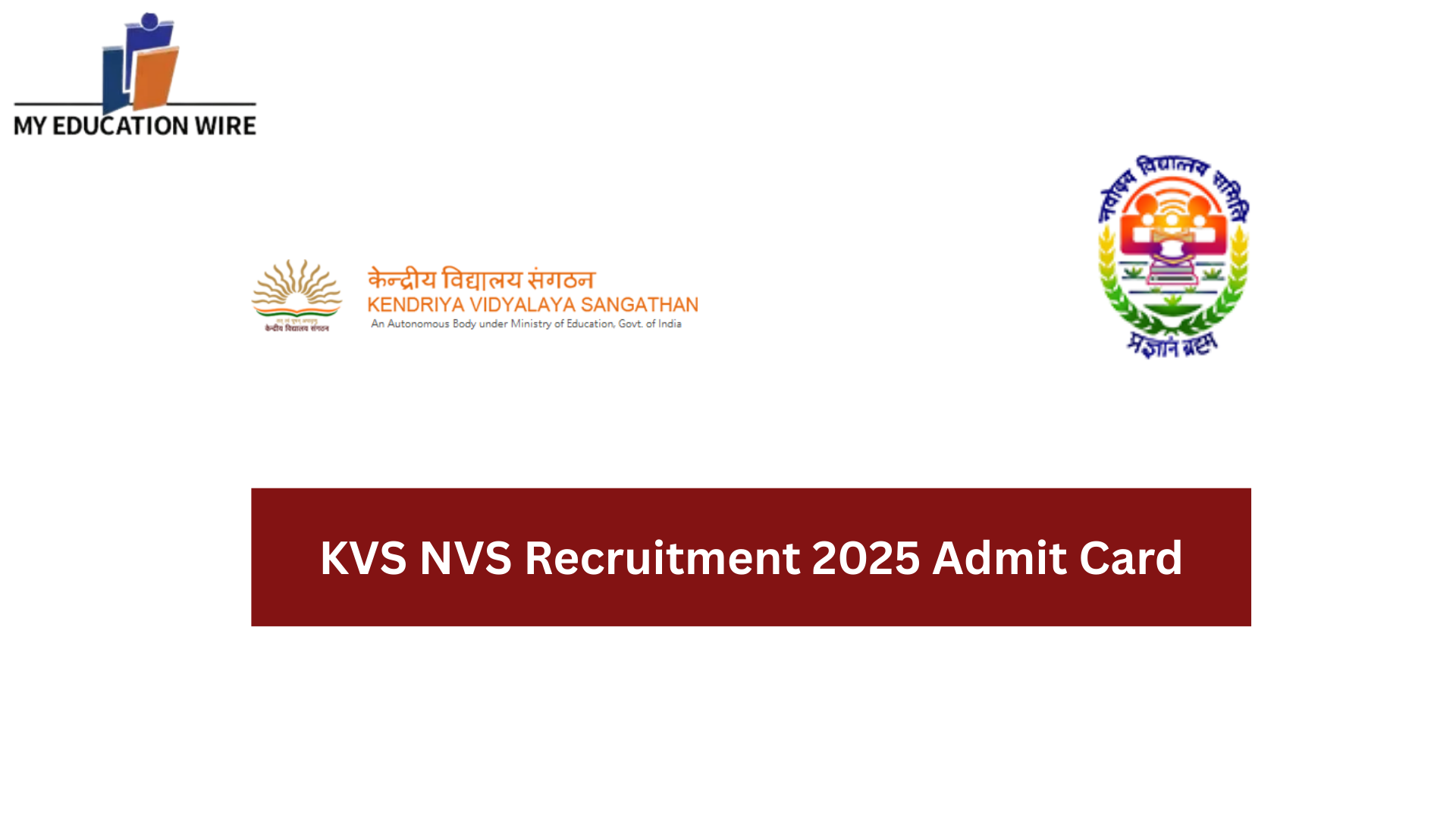 KVS NVS Admit Card 2025 date january 2026