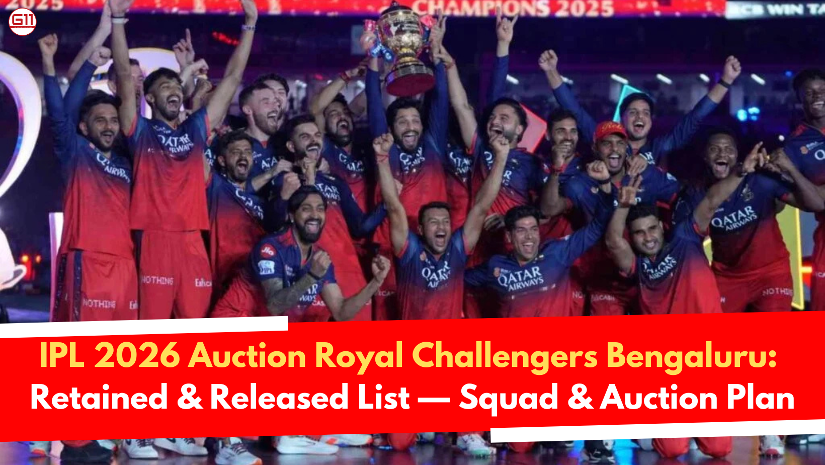 IPL 2026 Auction Royal Challengers Bengaluru: Retained & Released List — Squad & Auction Plan