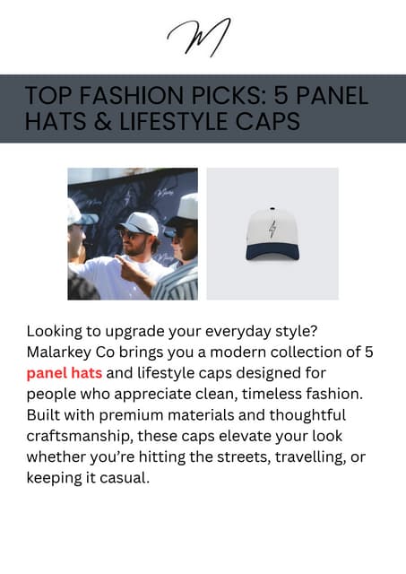 Top Fashion Picks: 5 Panel Hats & Lifestyle Caps