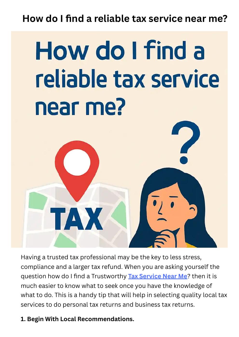 How do I find a reliable tax service near me?