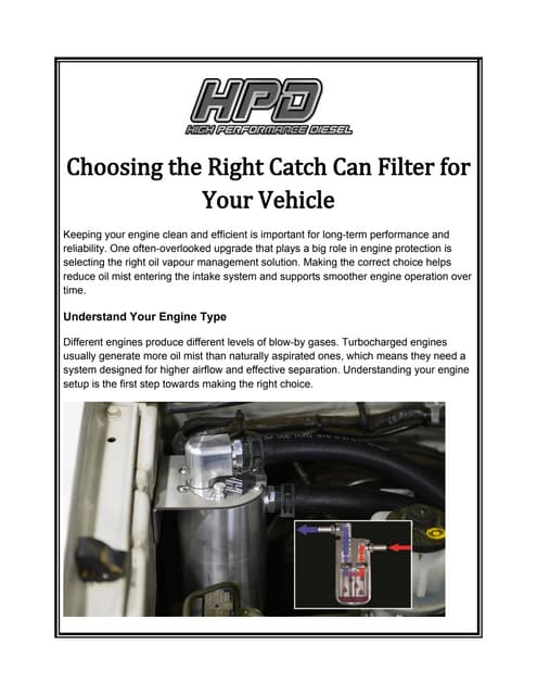 Choosing the Right Catch Can Filter for Your Vehicle | DOCX