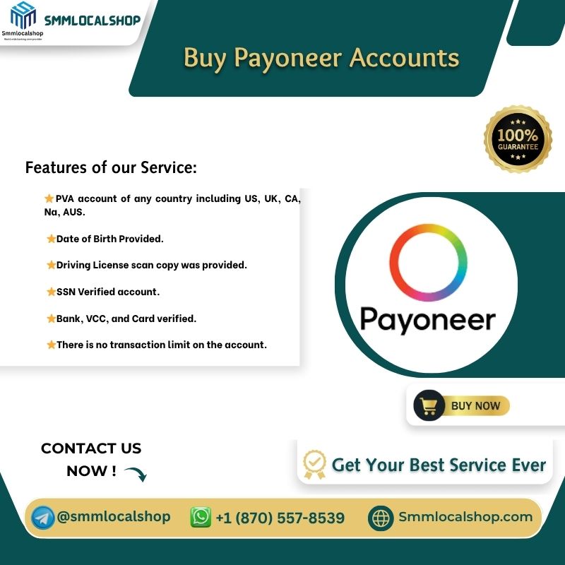 Buy Payoneer Accounts - 100% Verified Secure Trusted (Pva)