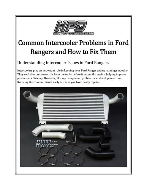 Common Intercooler Problems in Ford Rangers and How to Fix Them | DOCX