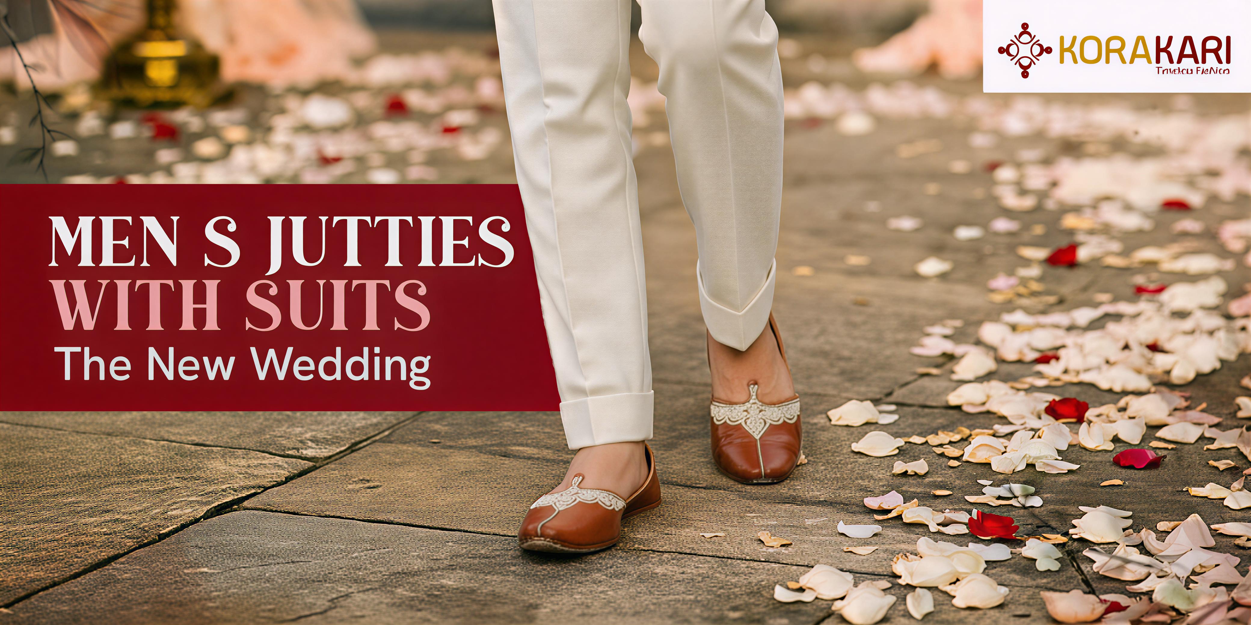 Men’s Jutties with Suits: The New Wedding Trend Redefining Groom Style - Korakari Timeless Fashion | Kolhapuri Chappals | Punjabi Jutties