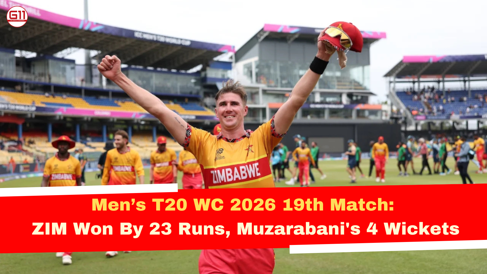 Men’s T20 WC 2026 19th Match: ZIM Won By 23 Runs, Muzarabani's 4 Wickets
