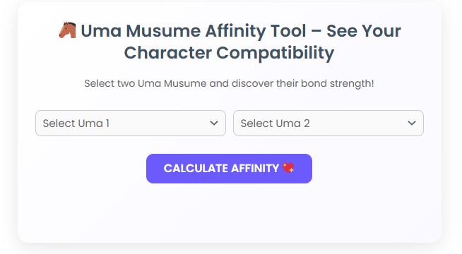 Uma Musume Affinity Calculator Optimize Team Synergy