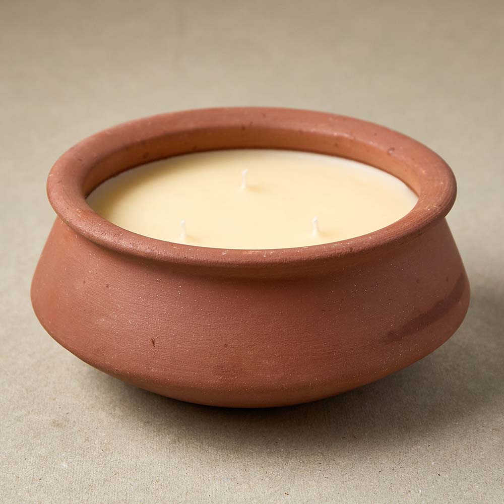 Baji | Original Lavender Scent - Large 3 Wick Terracotta Dalit Candle - Dalit Goods Co