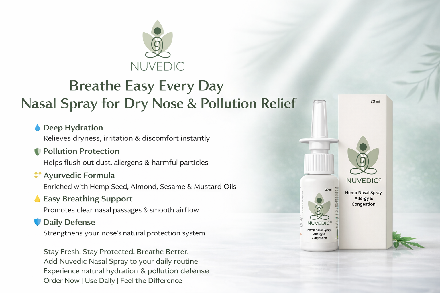 Nuvedic Nasal Spray – Best Solution for Dry Nose & Pollution Relief