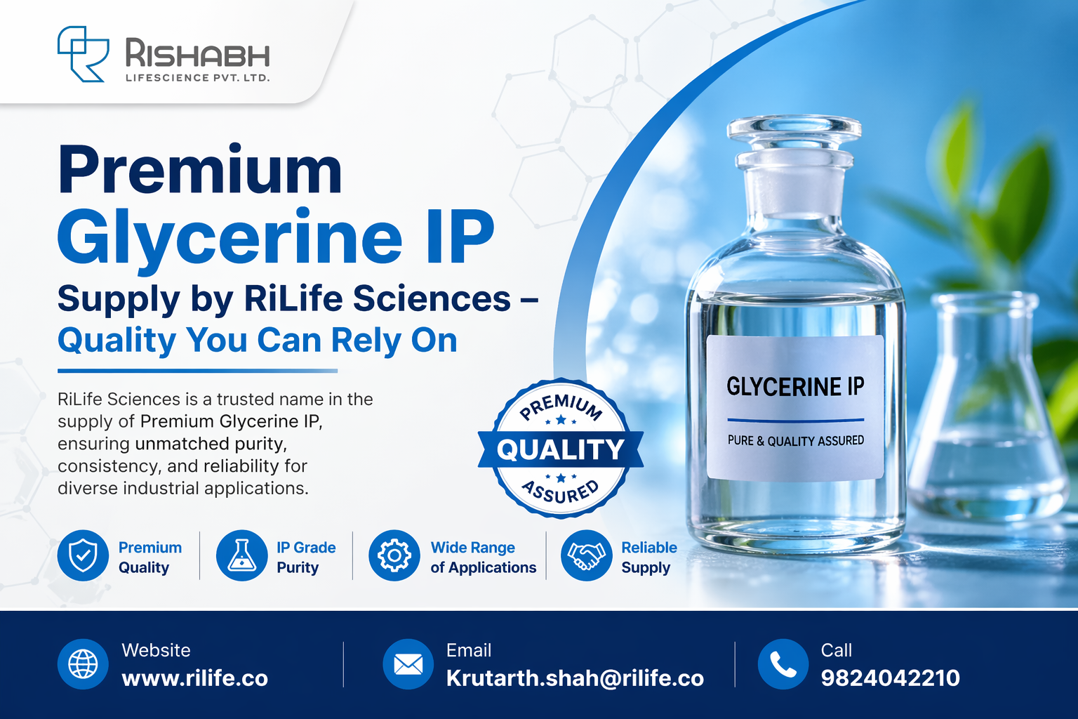 Premium Glycerine IP Supply by RiLife Sciences – Quality You Can Rely On