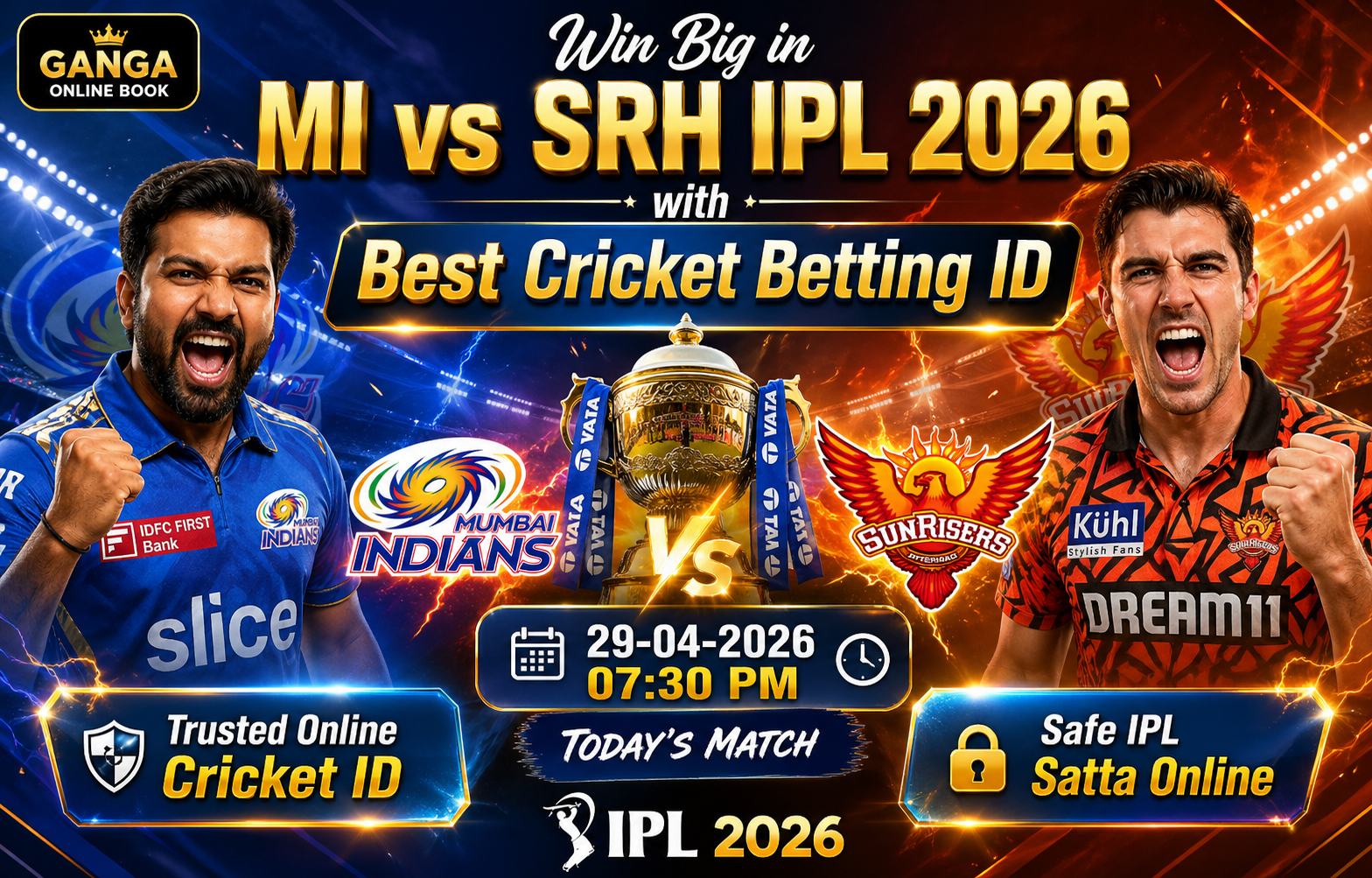 Best Cricket Betting ID Win Big in MI vs SRH match IPL 2026