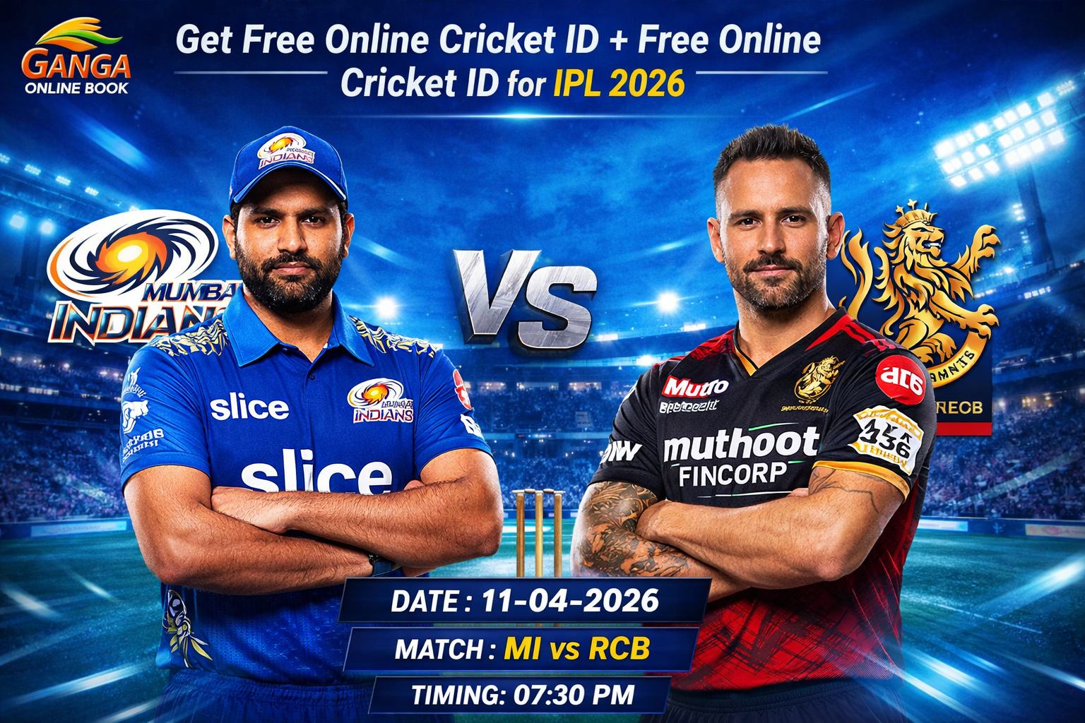 MI vs RCB Live Betting Free Online Cricket ID for IPL 2026