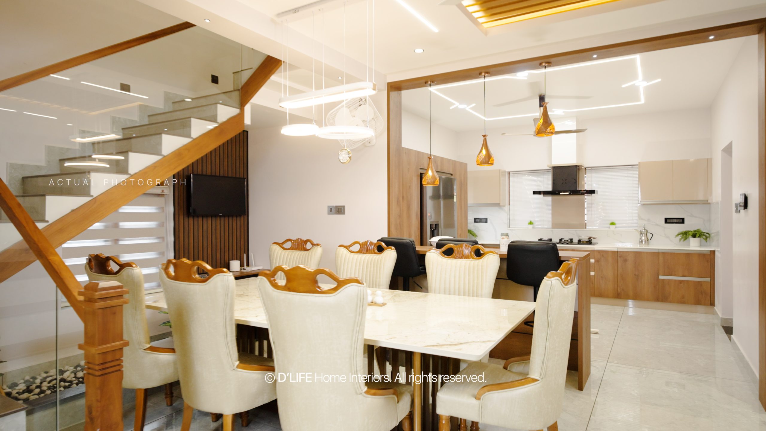 A Perfectly Crafted Home in Thiruvalla by D'LIFE Interiors