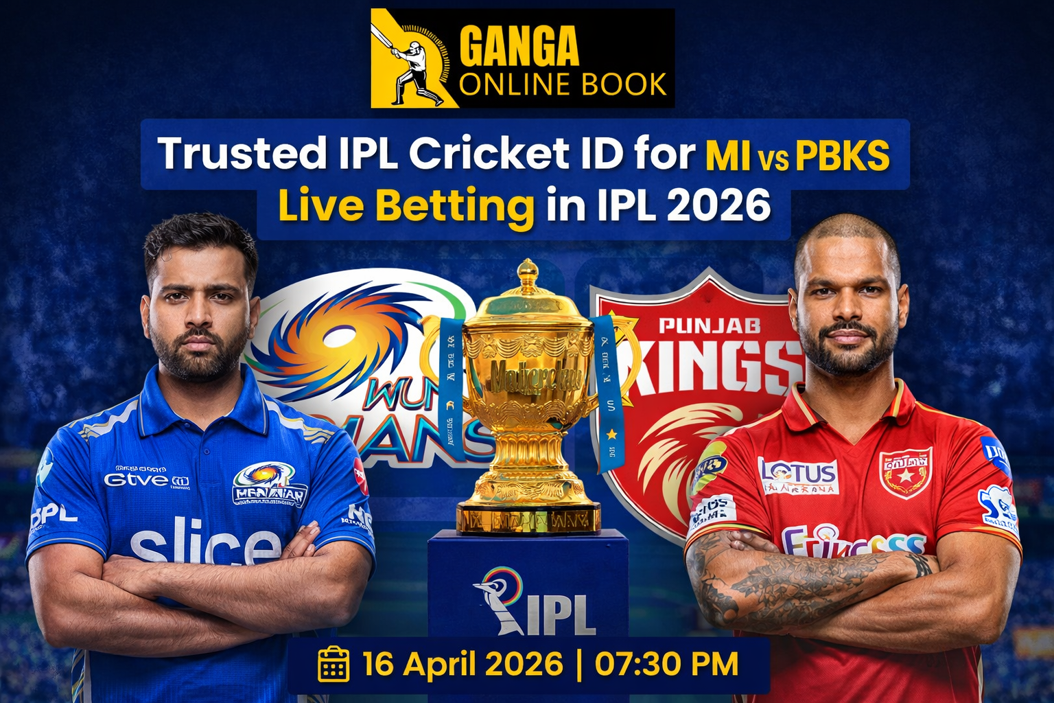 Best Trusted IPL Cricket ID-MI vs PBKS Live Betting IPL 2026