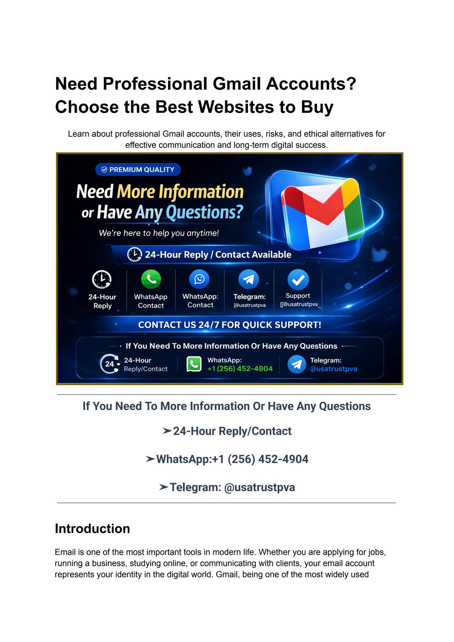 Need Professional Gmail Accounts_ Choose the Best Websites to Buy by colinmacl - Issuu