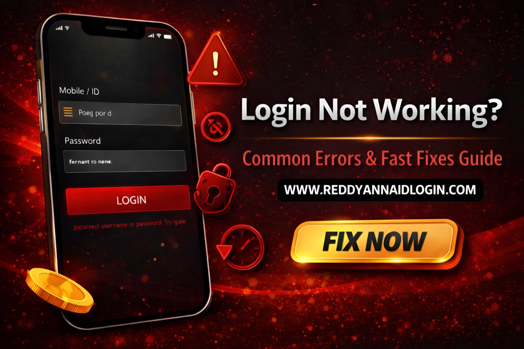 Common Reddy Anna Login Errors and Solutions 