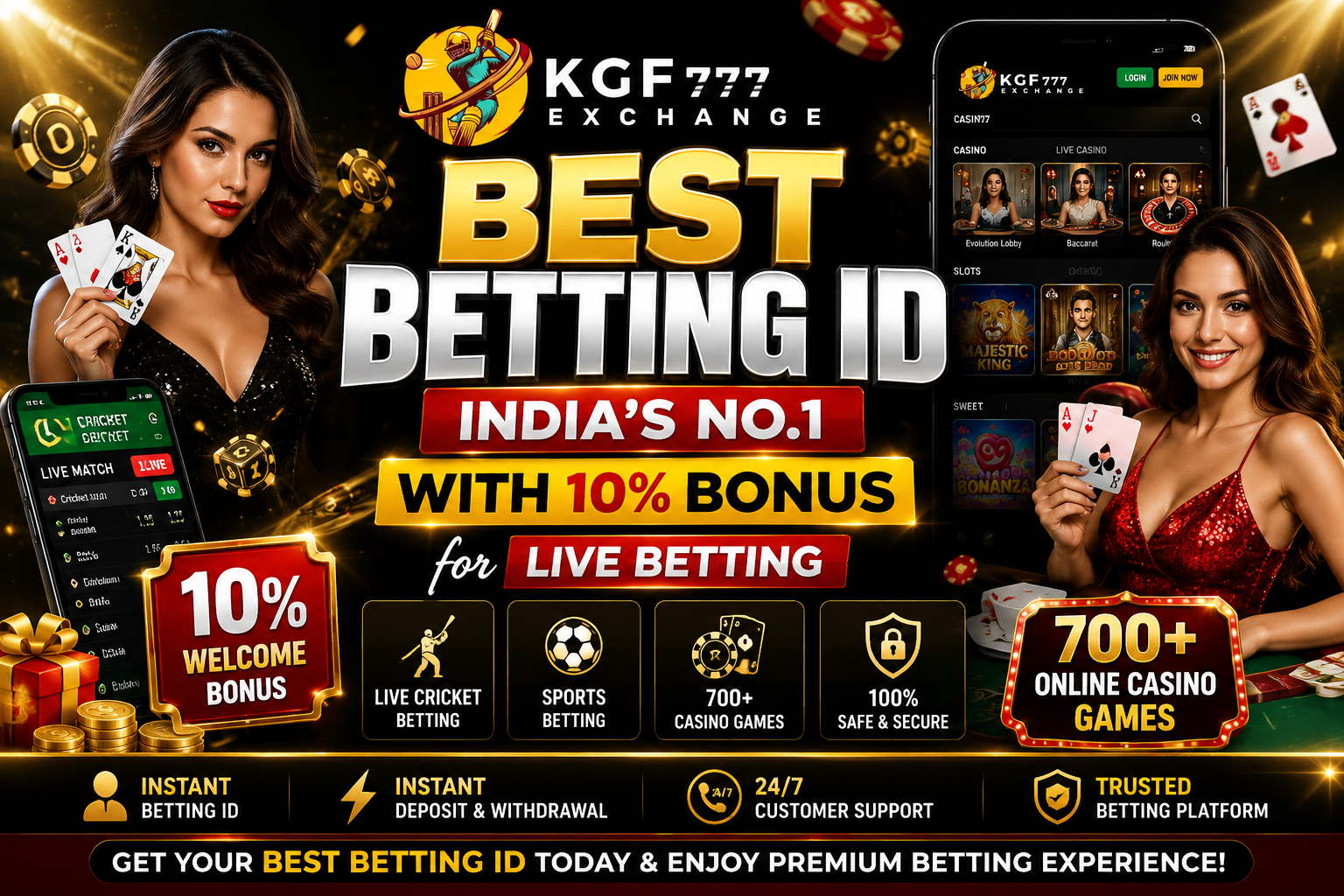 Best Betting ID India's No.1 with 10% Bonus for Live Betting