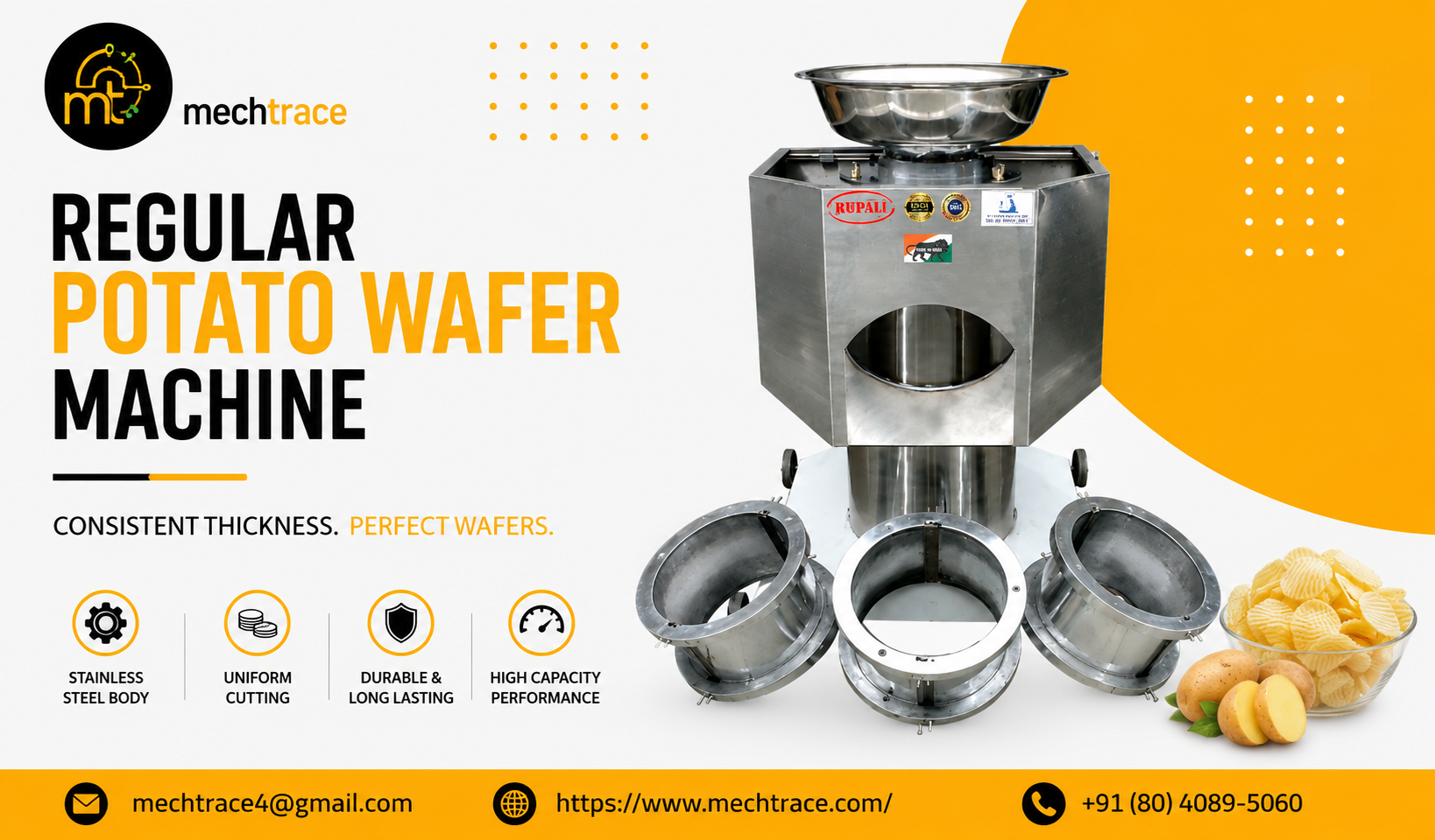 Regular Potato Wafer Machine, 5 Litre Commercial Mixer Grinder & Commercial Dry Fruit Tukda Machine – Site Title