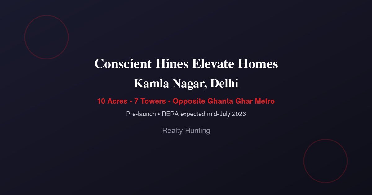 Conscient Hines Elevate Homes Kamla Nagar Delhi | Price, RERA & Launch Details