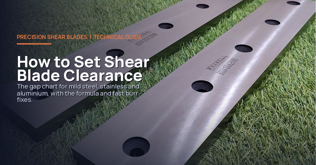 How to Set Shear Blade Clearance | Gap Chart by Material