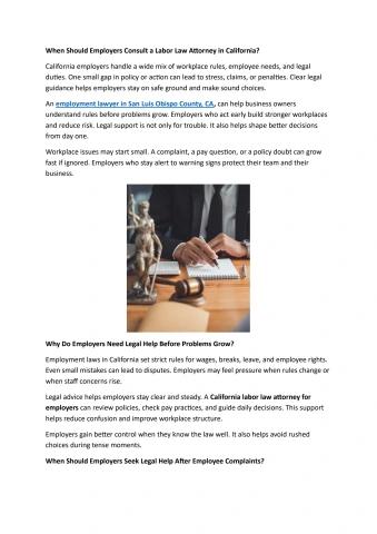 When Should Employers Consult a Labor Law Attorney in California