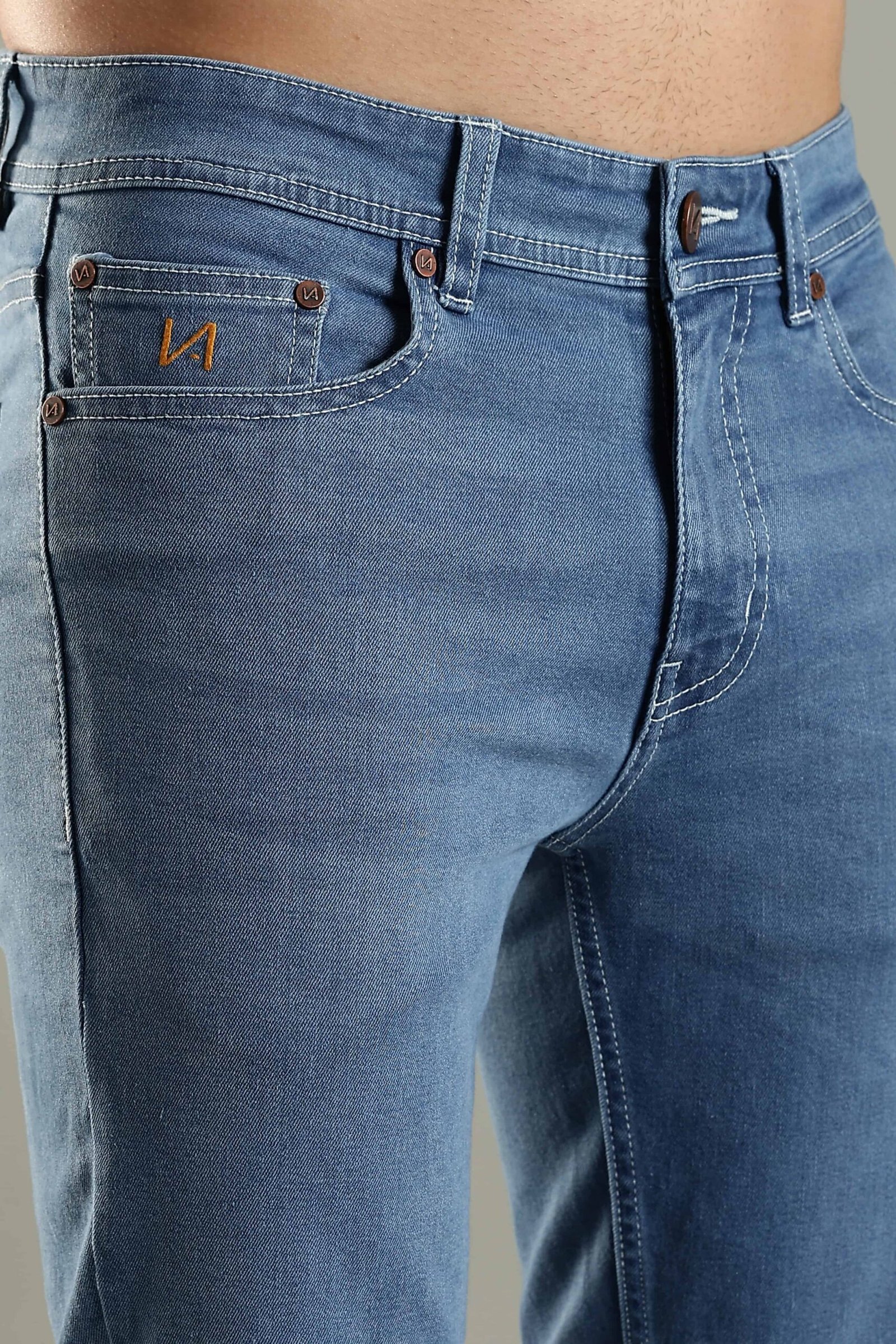 Premium Ice Blue Denim Jeans Men | URWAN