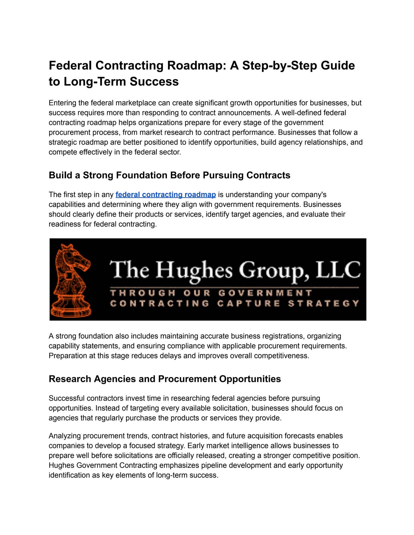 Federal Contracting Roadmap: Build a Smarter Strategy for Government Success by hughes govcon - Issuu