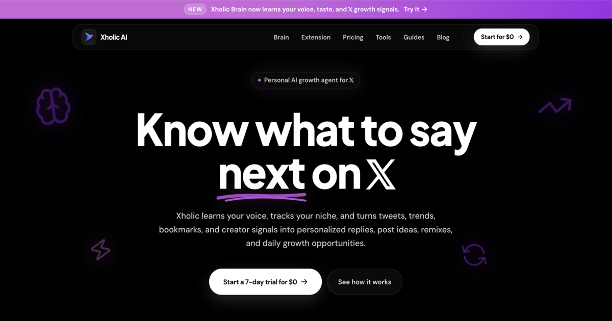 Xholic AI | Know what to say next on X
