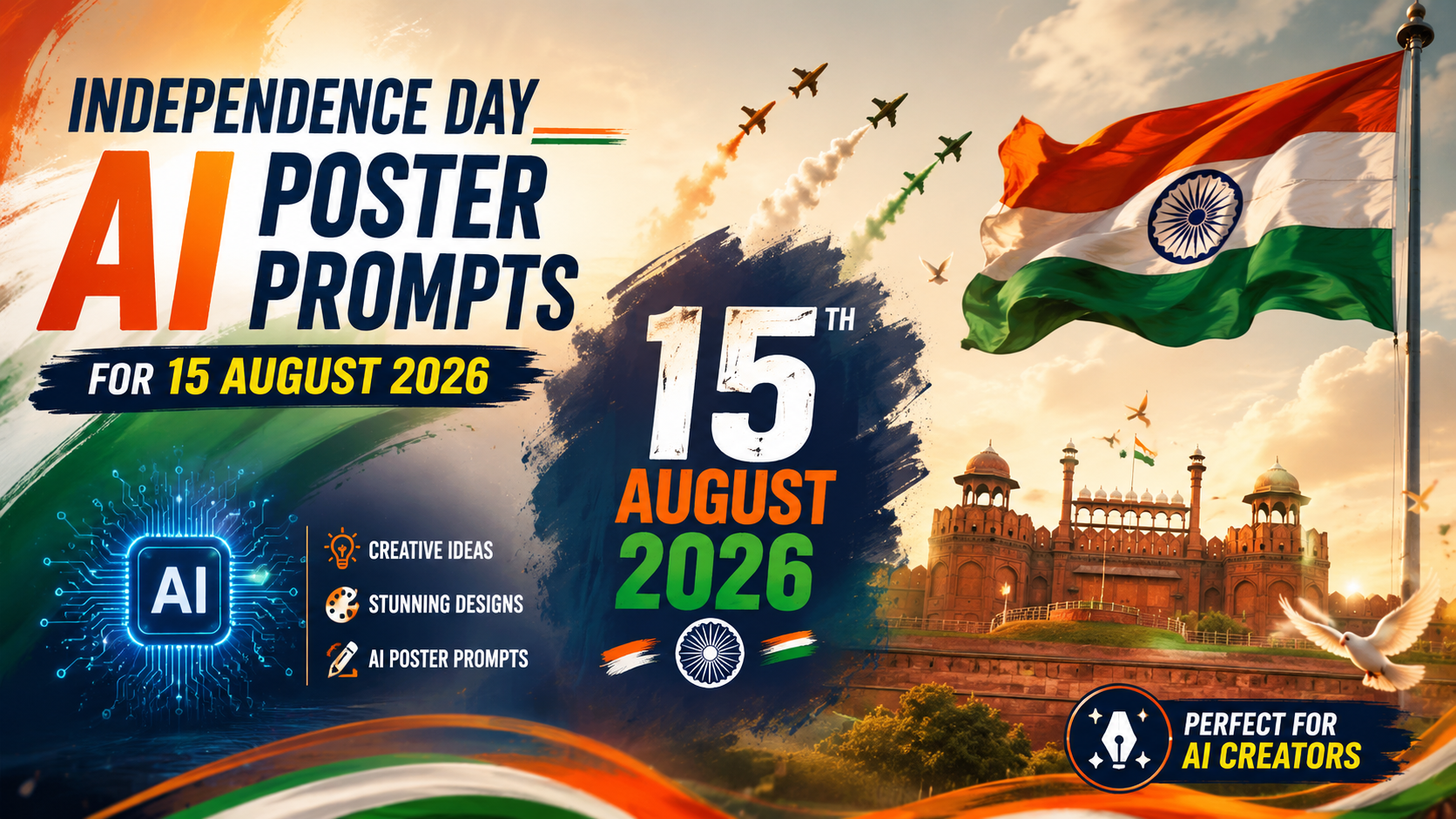 15 Best Independence Day AI Poster Prompts for 15 August2026