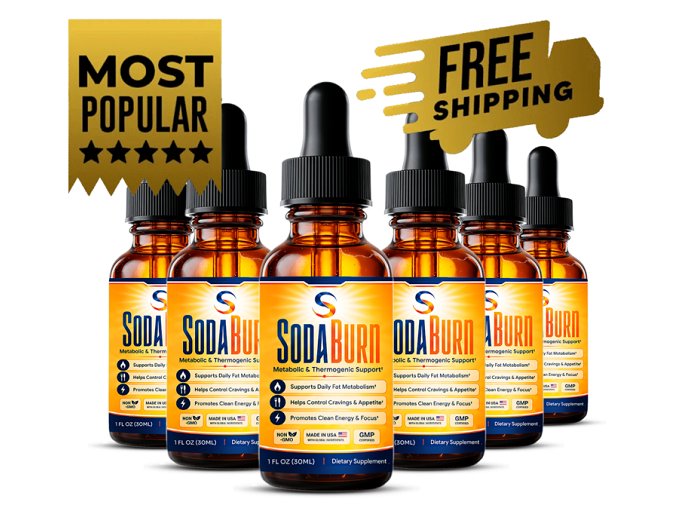 SodaBurn Reviews & Complaints - Liquid Diet Drops for Weight Loss! Ingredients, Price