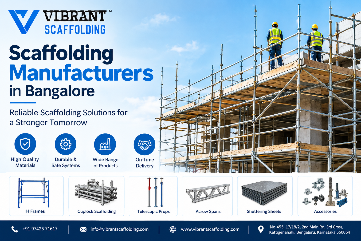 Scaffolding Manufacturers in Bangalore: Quality Systems for Modern Construction Projects – vibrantscaffolding