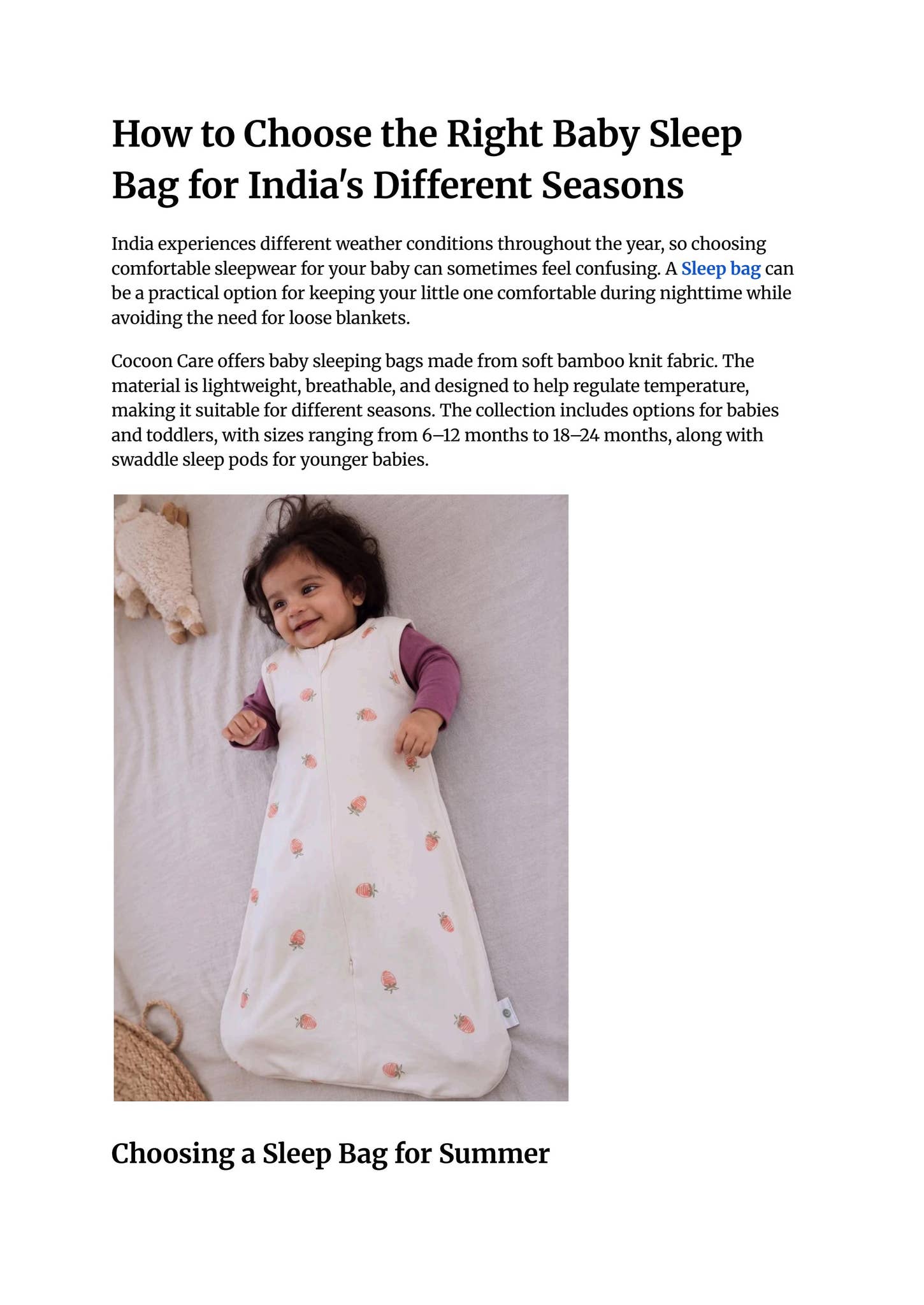 How to Choose the Right Baby Sleep Bag for India's Different Seasons by Mathis Scott - Issuu