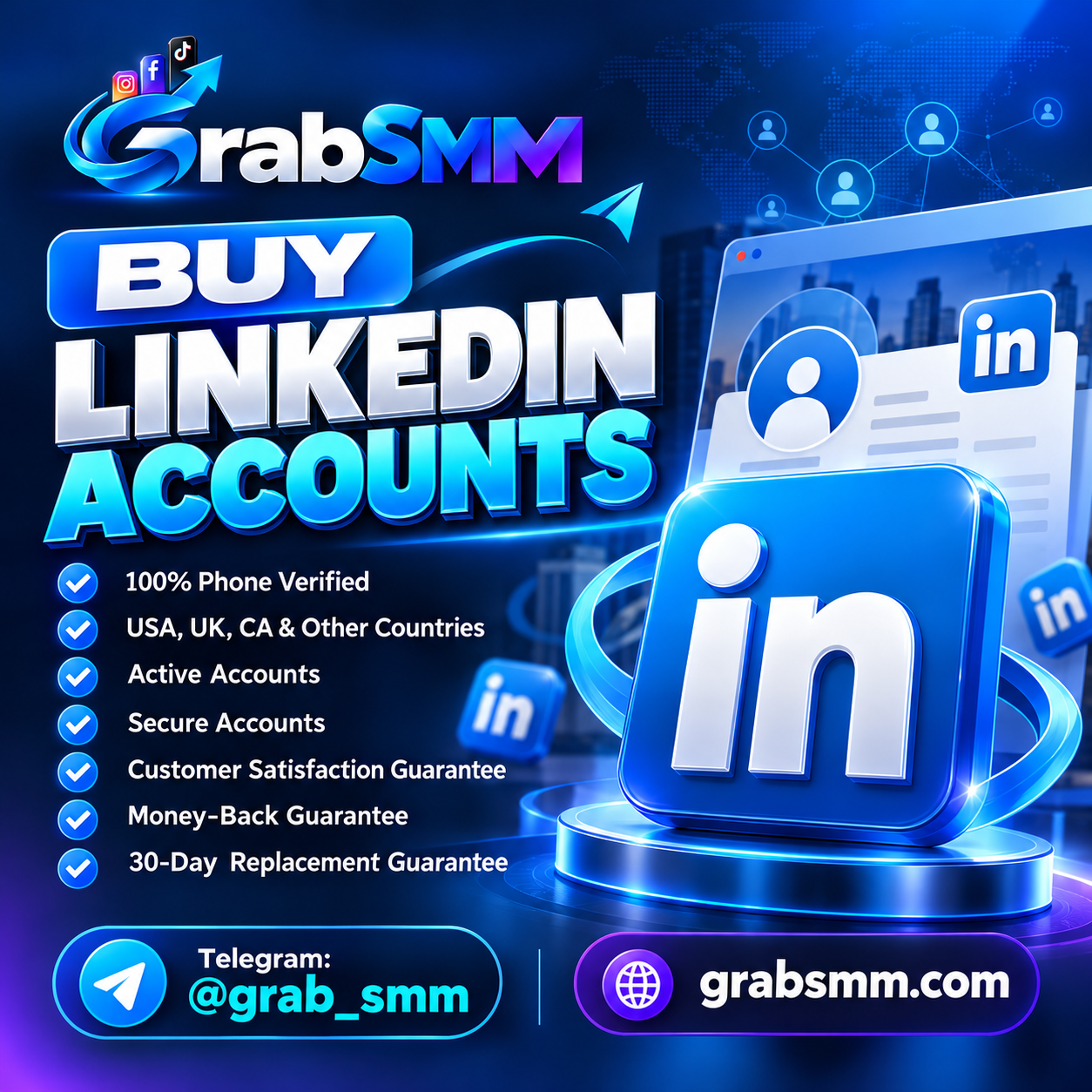 Buy LinkedIn Accounts in 2026 | Verified Accounts – GrabSMM