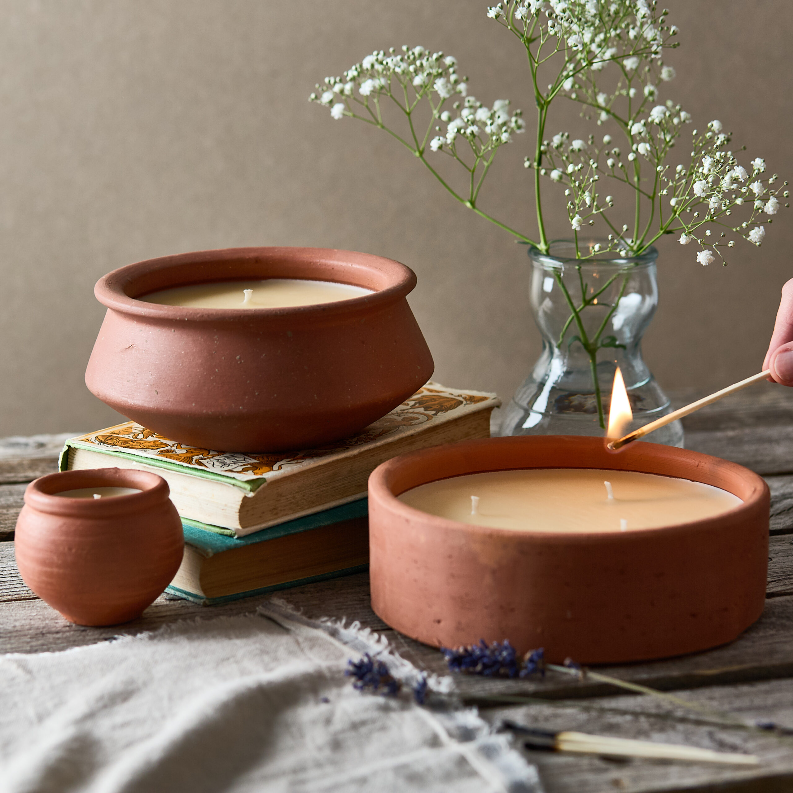 Handmade Terracotta Pot Candles – Crafted in India | Dalit Goods